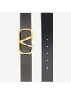 V Logo 40MM Leather Belt Brown - VALENTINO - BALAAN 2