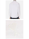 Men's Big Heart Embroidered Logo Oxford Long Sleeve Shirt White - AMI - BALAAN 6