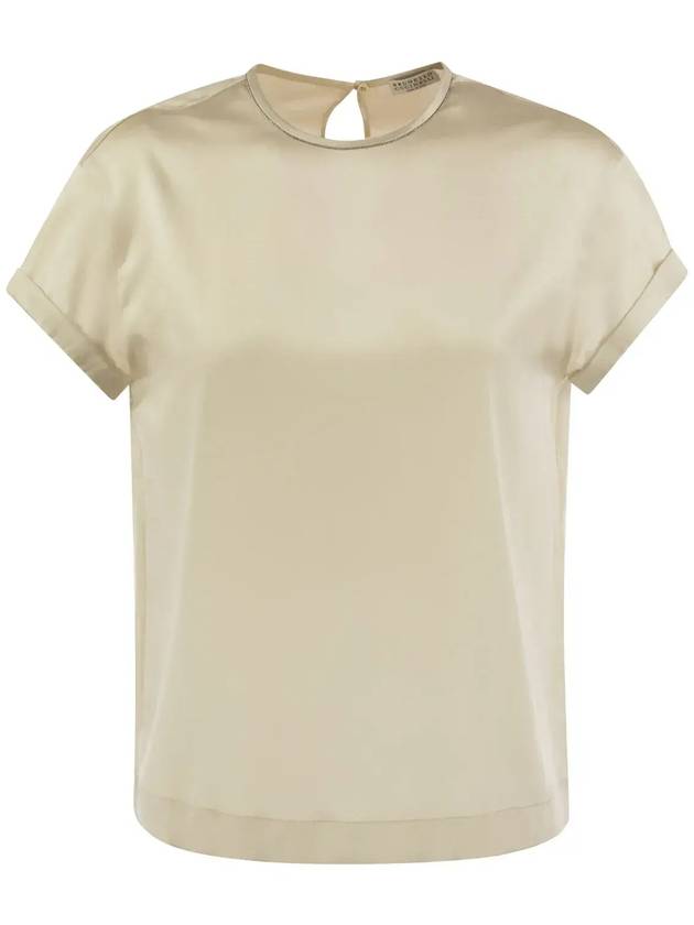 Monil Chain Satin T-Shirt MPC59DE310_C1394 - BRUNELLO CUCINELLI - BALAAN 1