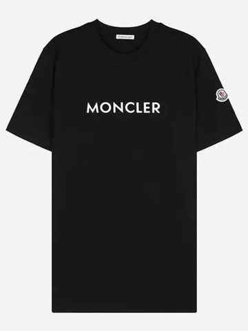 8C00034 89AJS 999 Men s Logo Patch Short Sleeve T Shirt Black 1064773 - MONCLER - BALAAN 1