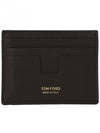 T Line Card Wallet Dark Brown - TOM FORD - BALAAN 1