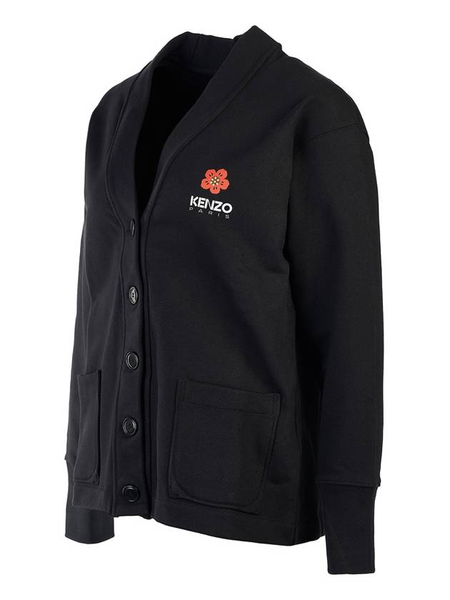 Boke Flower Cotton Cardigan Black - KENZO - BALAAN 4