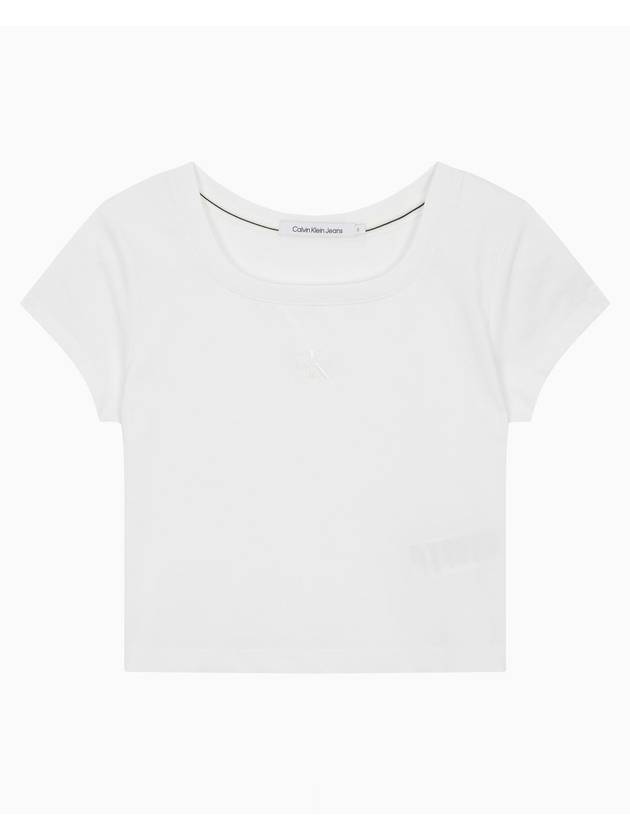 Jeans Logo Baby Short Sleeve T-Shirt White - CALVIN KLEIN - BALAAN 1