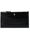 Skull Zipper Card Wallet Black - ALEXANDER MCQUEEN - BALAAN.