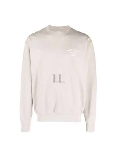 Logo Print Crew Neck Cotton Sweatshirt Dove White - SPORTY & RICH - BALAAN 2