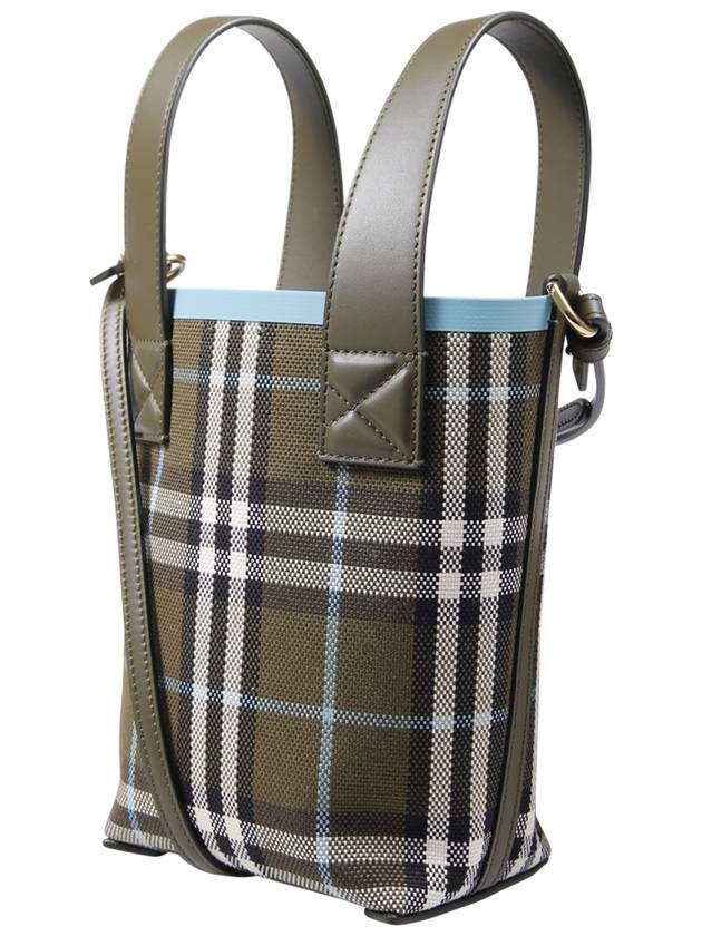 Mini London Check Tote Bag Olive - BURBERRY - BALAAN 3