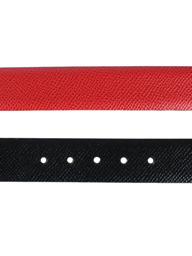 Reversible Gancini Leather Belt Black Lipstick Red - SALVATORE FERRAGAMO - BALAAN 5