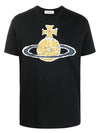 Classic ORB Graphic Logo Short Sleeve T-Shirt Black - VIVIENNE WESTWOOD - BALAAN 3