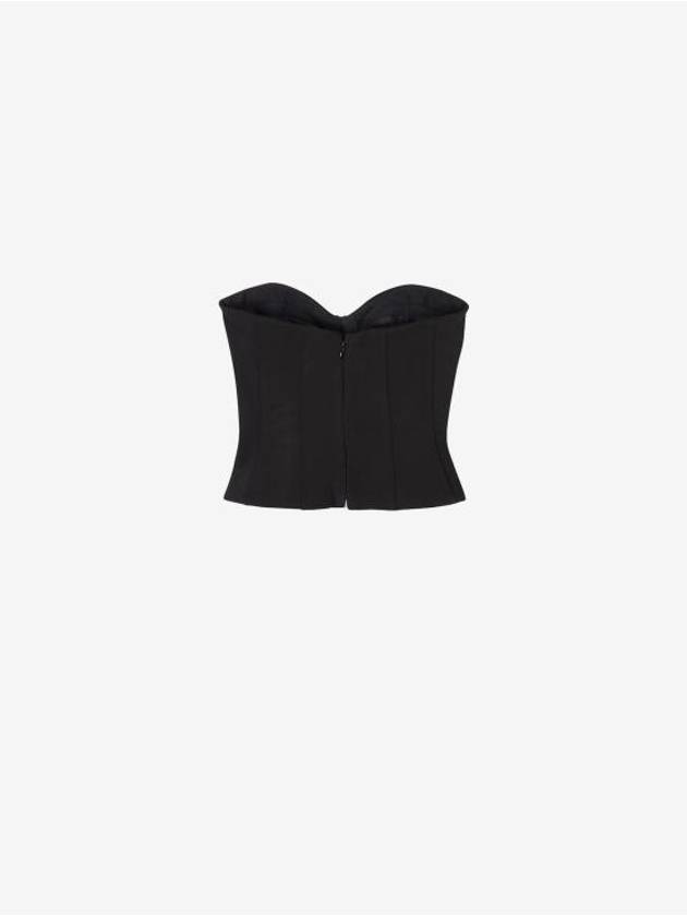 Ribbed Strapless Bustier Top Black - BALENCIAGA - BALAAN 6