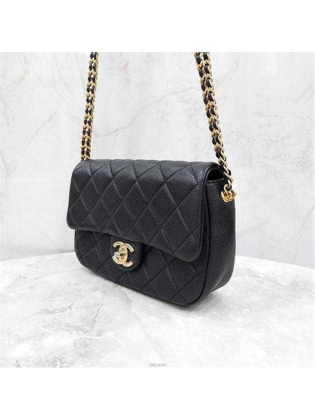 Lux You Black caviar flap small chain bag new built in chip AS2528 - CHANEL - BALAAN 2