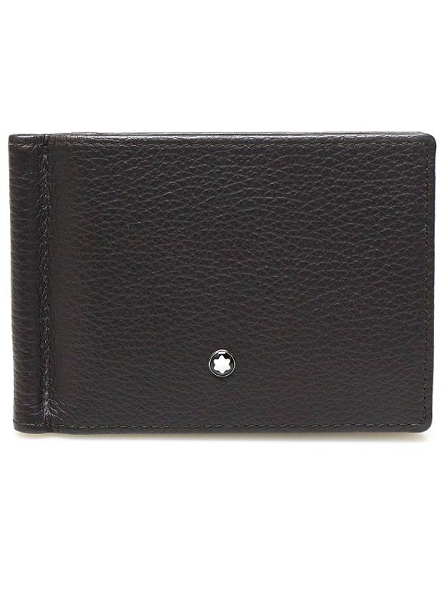 114463 Brown Soft Grain Leather Meisterst ck 6CC Money Clip - MONTBLANC - BALAAN 1