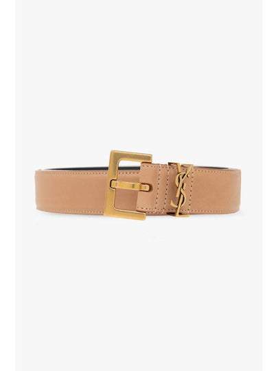 Monogram Logo Belt Beige - SAINT LAURENT - BALAAN 2