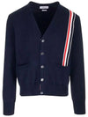 RWB Striped Intarsia Cotton Cardigan Navy - THOM BROWNE - BALAAN 2