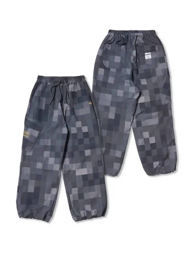 Square Camouflage Super Wide Jogger Pants Gray Dark - STIGMA - BALAAN 1