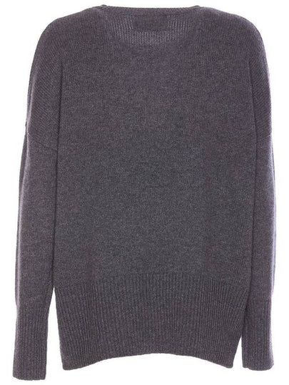 'Mila' Grey Sweater With Ribbed Trim In Cashmere Woman - LISA YANG - BALAAN 2