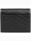 Matelasse Monogram Quilting Flap Half Wallet Black - SAINT LAURENT - BALAAN 4