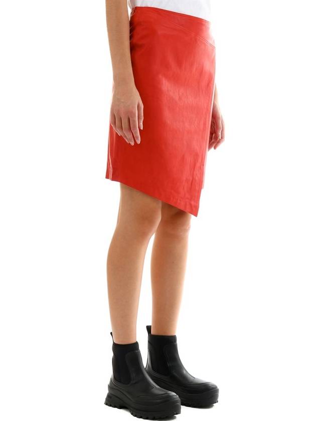 Leather Miniskirt Red - ARMA - BALAAN 2