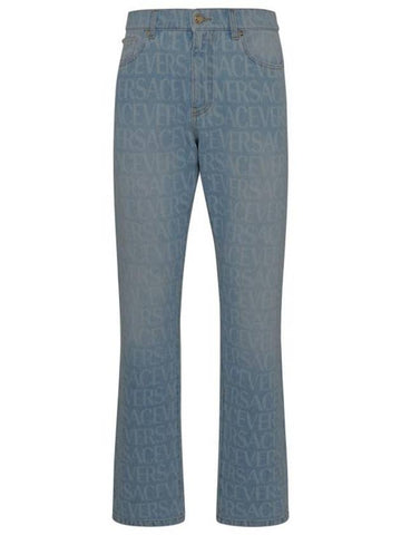 Denim Straight Pants 1007837 1A076611D380 Light Blue - VERSACE - BALAAN 1