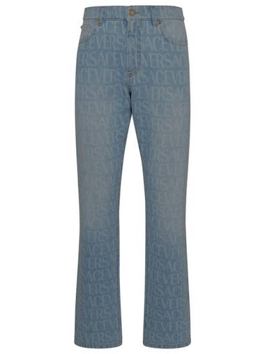 Denim Straight Pants 1007837 1A076611D380 Light Blue - VERSACE - BALAAN 1