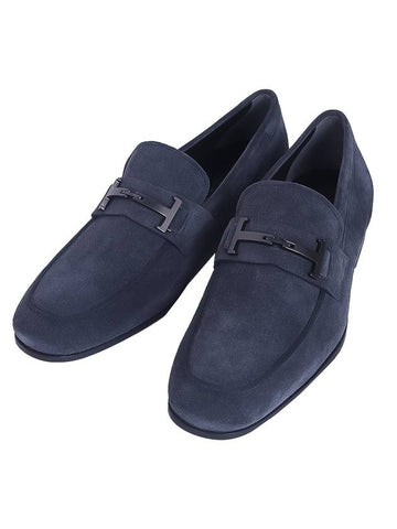 Men's Suede Loafers Dark Navy - TOD'S - BALAAN 1