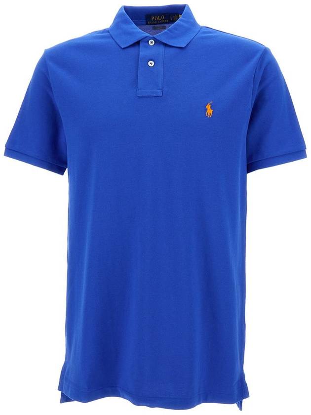 Men's Yellow Embroidered Logo Short Sleeve PK Shirt Light Blue - POLO RALPH LAUREN - BALAAN 2