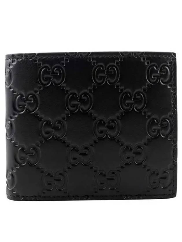 Signature GG Ssima Leather Half Wallet Black - GUCCI - BALAAN 2