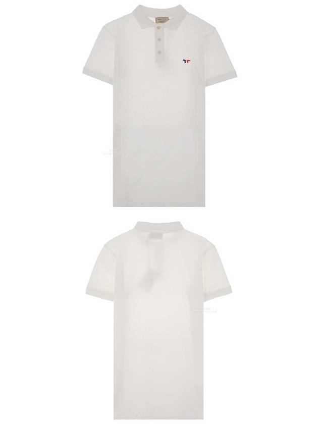 Tricolor Fox Patch Short Sleeve Polo Shirt White - MAISON KITSUNE - BALAAN 6