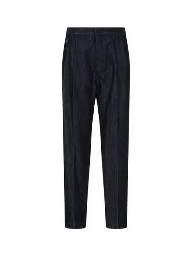 Men s Flock Pattern Two Tuck Pants Dark Navy 271959 - EMPORIO ARMANI - BALAAN 1