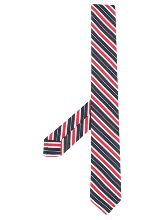 Striped Classic Silk Tie Navy Red - THOM BROWNE - BALAAN 2