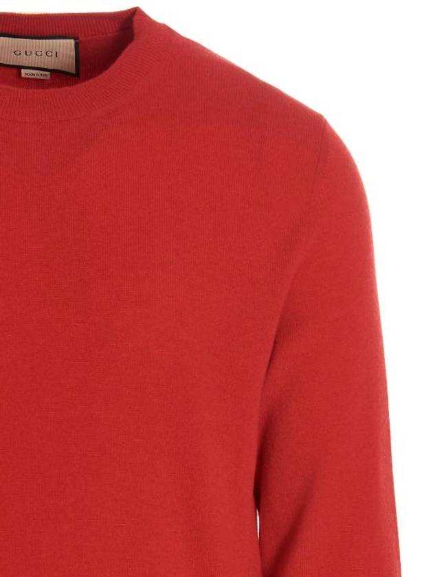 Men's Horsebit Cashmere Knit Top Red - GUCCI - BALAAN 4