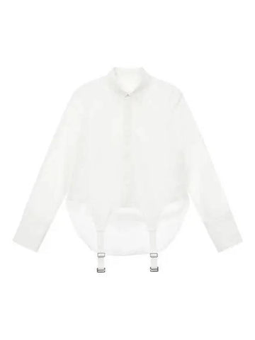 shirt women garter buckle strap white - DION LEE - BALAAN 1