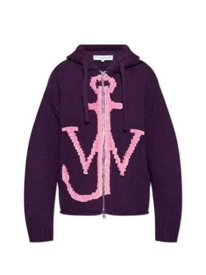 Anchor Logo Zip-Up Hoodie Purple - JW ANDERSON - BALAAN 2