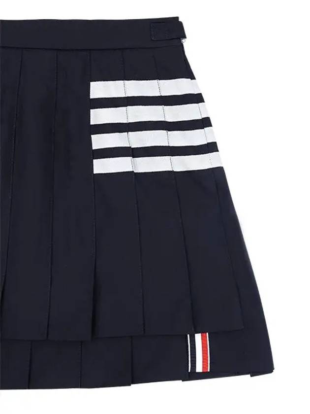 4 Bar Plain Weave Mini Pleated Skirt Navy - THOM BROWNE - BALAAN 3