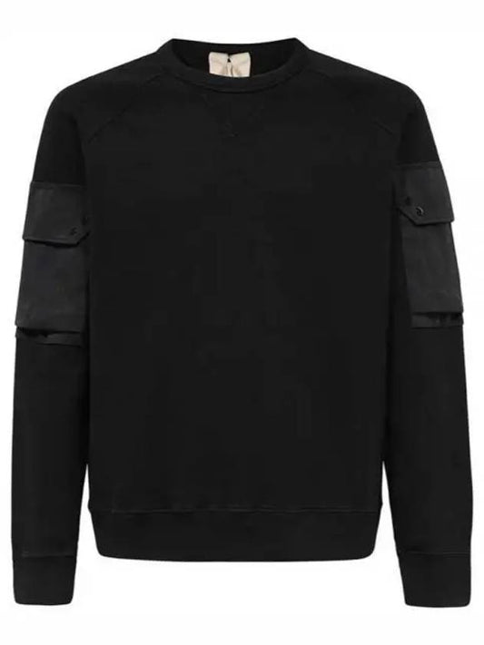 Multi-pocket Snap Crew Neck Sweatshirt Black - TEN C - BALAAN 2