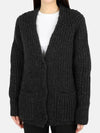Women's V-neck Wool Cardigan Dark Gray W4223WCGM - OUR LEGACY - BALAAN 1