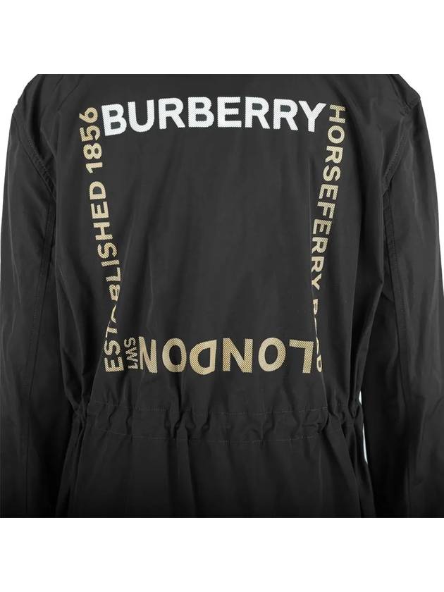 Binham Print Hooded Jacket Black - BURBERRY - BALAAN 5