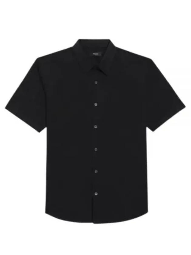 Irving ShortSleeve Shirt in Structure Knit N0294514 001 Short Sleeve - THEORY - BALAAN 1