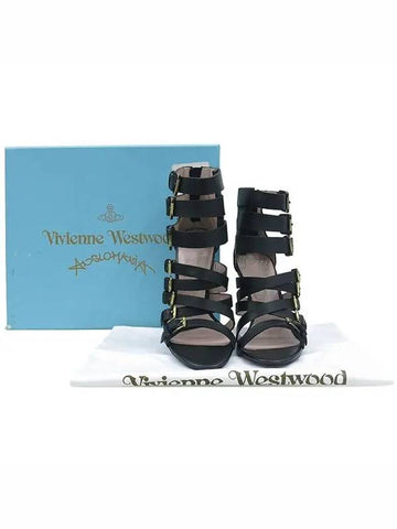 Smith Market Black Leather Sandals Women s Shoes - VIVIENNE WESTWOOD - BALAAN 1