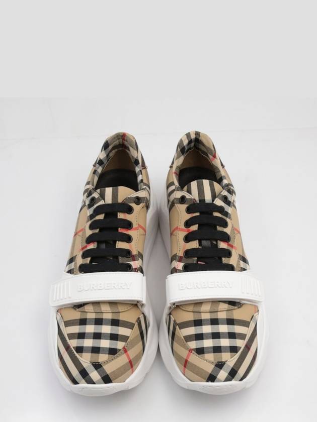 WoMen's Regis Vintage Check Velcro Low Top Sneakers Beige - BURBERRY - BALAAN 3