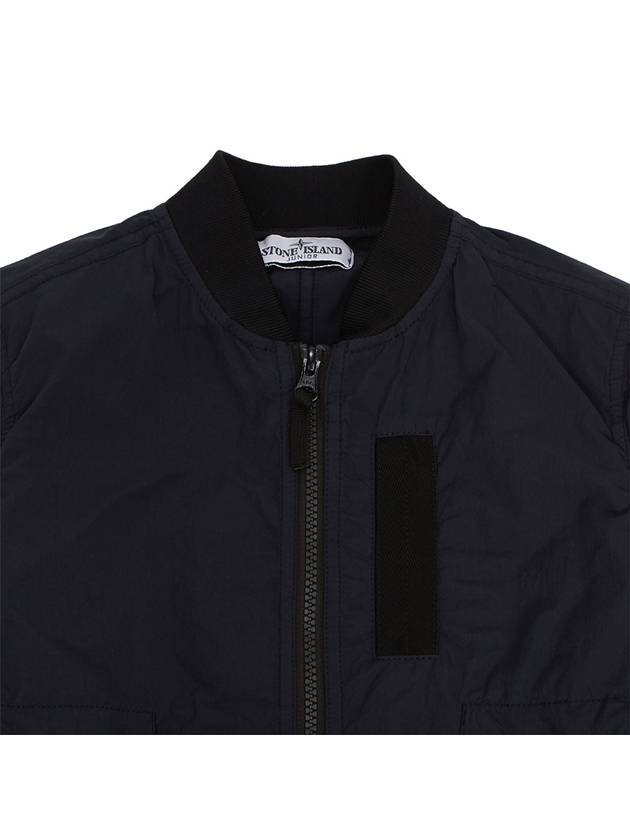 Kids Garment Dyed Cotton Nylon Bomber Jacket Navy - STONE ISLAND - BALAAN 5