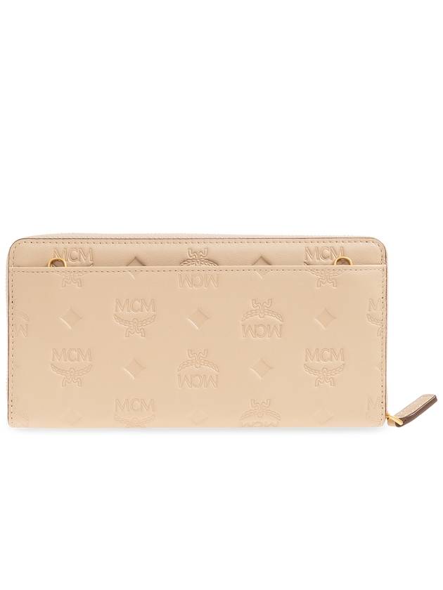 MCM Leather Wallet With Chain, Women's, Beige - MCM - BALAAN 3