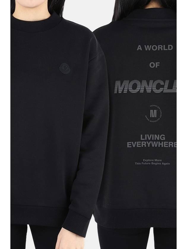 Moncler Women s Logo Patch Back Printing Sweatshirt Black 8G00031 809KR 999 - MONCLER - BALAAN 2