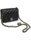 Classic Mini Flap Cross Bag Gold Metal Black - CHANEL - BALAAN 10