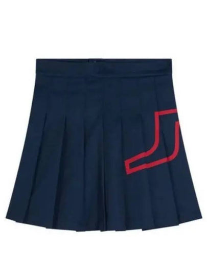 Women's Naomi NAOMI Pleated Skirt Navy - J.LINDEBERG - BALAAN 2