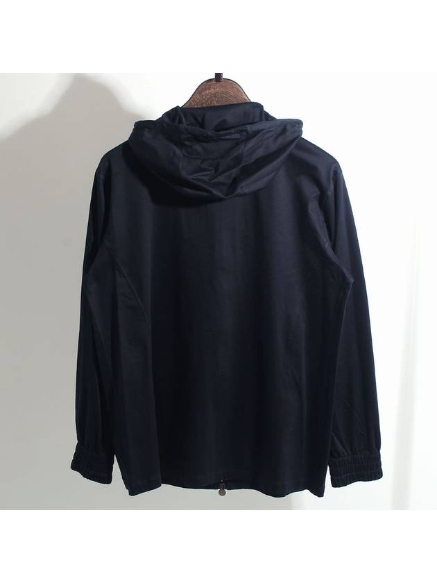 Men s Umbi Cotton Hooded Zip Up Navy - KITON - BALAAN 3