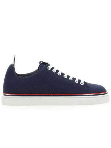 Men's Three Stripe Tab Tennis Low Top Sneakers Navy - THOM BROWNE - BALAAN 1