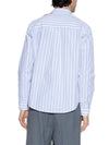 Tonal Heart Logo Striped Long Sleeve Shirt Blue - AMI - BALAAN 4