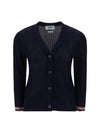 Thom Browne Pointelle RWB Striped Cardigan Navy - THOM BROWNE - BALAAN 2