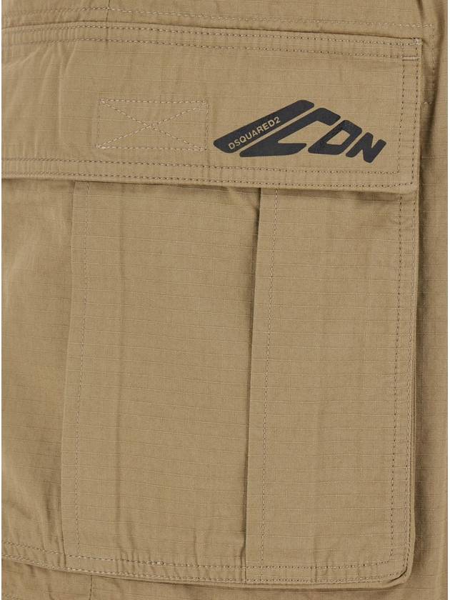 'Icon New Generation' Beige Cargo Shorts In Cotton Man - DSQUARED2 - BALAAN 3