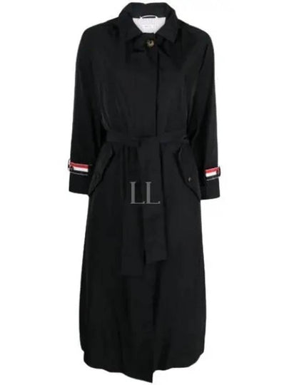 Poly Twill Car Single Coat Black - THOM BROWNE - BALAAN 2